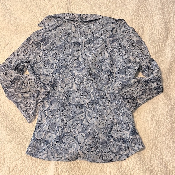 Inc blue paisley button down shirt size S. E#980 - Picture 5 of 7